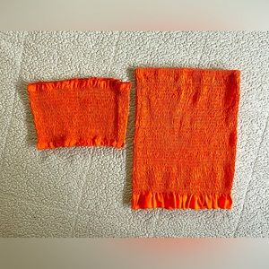 SHEIN Bandeau Ruffle Skirt Set